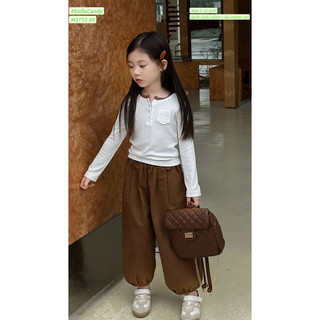 (Ảnh thật) Bộ thu đông bé gái. Set bộ dài tay quần kaki nâu Tây sang chảnh bé gái13-45kg du lịch, Tết, đi chơi, đi học