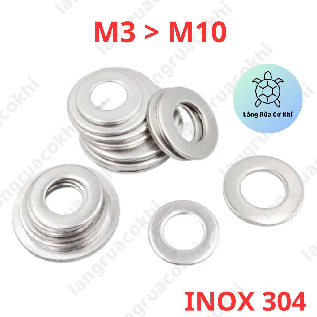 Long đền inox 304 cao cấp vòng đệm long đen cho ốc lục giác M3 - M4 ...