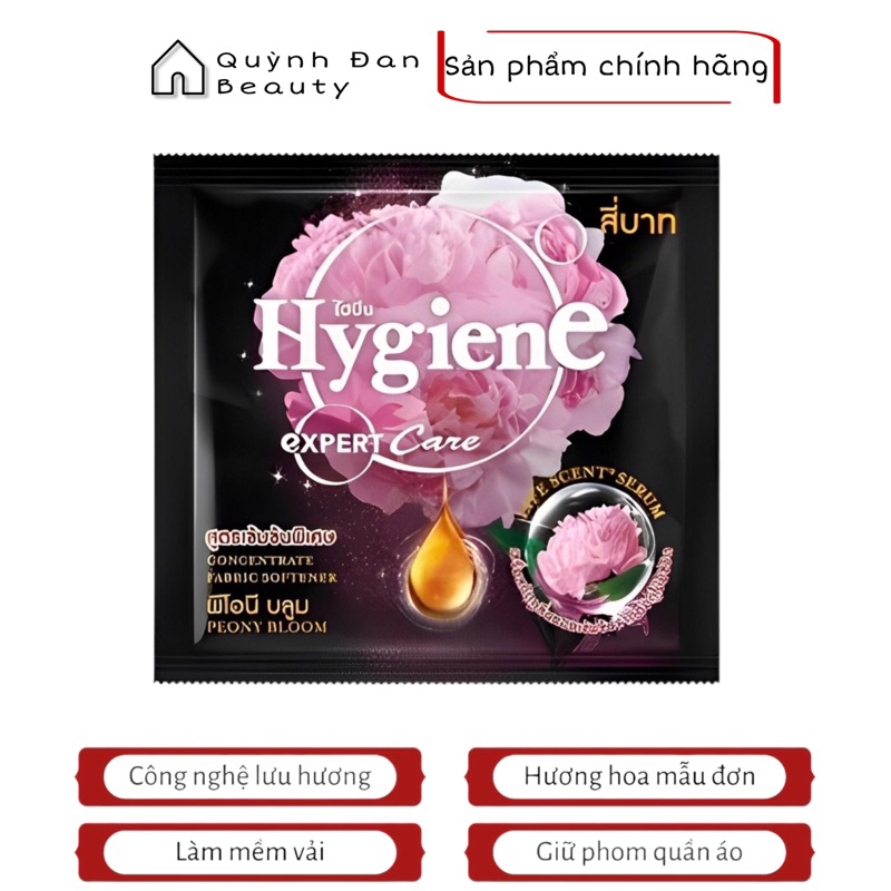 Nước Xả Vải Đậm Đặc Hygiene Thái Lan gói 20ml siêu thơm sử dụng tiết kiệm - dây 12 gói