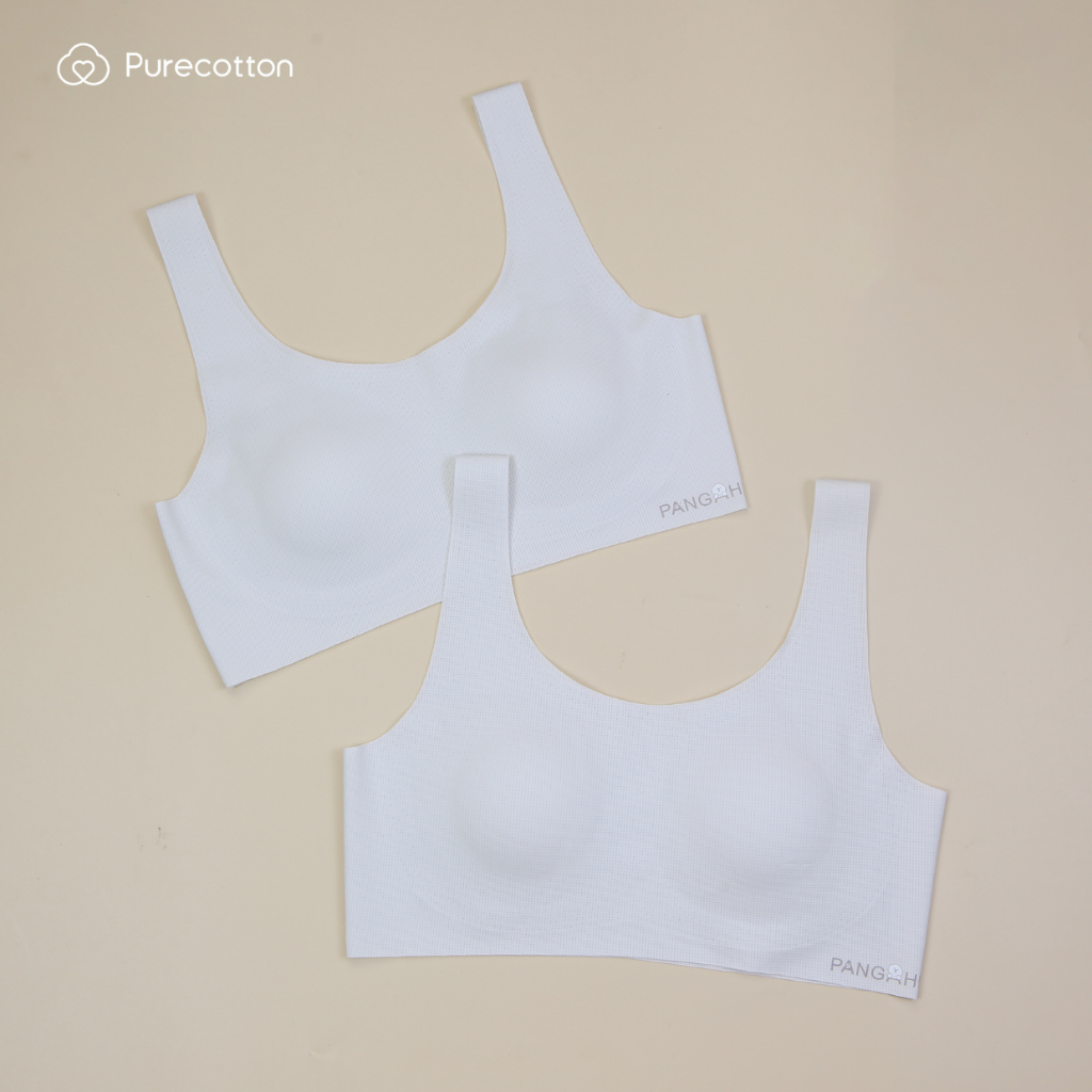 Ảnh Áo lá học sinh màu xám không viền Purecotton chất liệu cotton cao cấp Beauty Light Bra 1