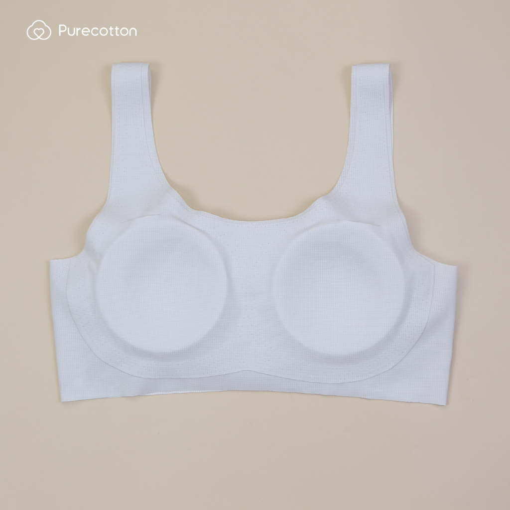 Ảnh Áo lá học sinh màu xám không viền Purecotton chất liệu cotton cao cấp Beauty Light Bra 2