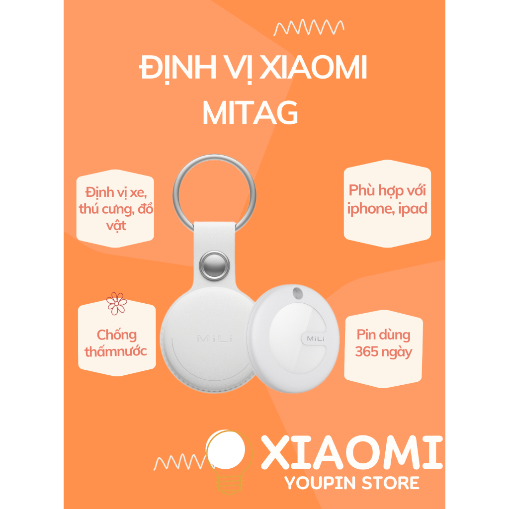 Xiaomi Youpin Mi Tag Thiết Bị Theo Dõi Bluetooth 120m Chống Thấm Nước ...
