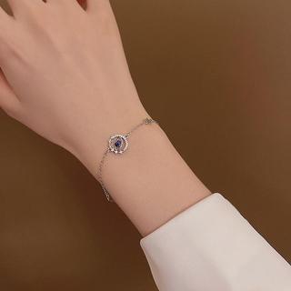 [🔥XƯỞNG SALE SẬP SÀN🔥] Vòng Tay Mạ Bạc Hình Hành Tinh Phối Đá Pha Lê Xanh Sang Trọng Cho Nữ B139