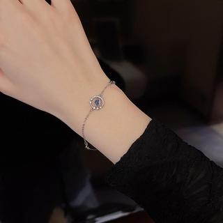 [🔥XƯỞNG SALE SẬP SÀN🔥] Vòng Tay Mạ Bạc Hình Hành Tinh Phối Đá Pha Lê Xanh Sang Trọng Cho Nữ B139