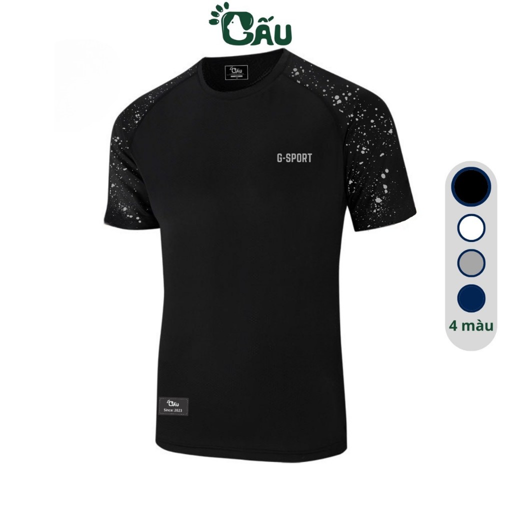 Áo thun Nam Gấu 194 vải thun lạnh co dãn 4 chiều, phong cách thể thao – gym – bóng đá, from slim fit – G-SPORTS
