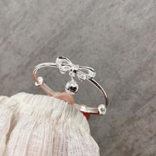 [🔥XƯỞNG SALE SẬP SÀN🔥] Vòng Đeo Tay Mạ Bạc Gắn Nơ Đính Chuông Nhỏ Ngọt Ngào Dễ Thương B135