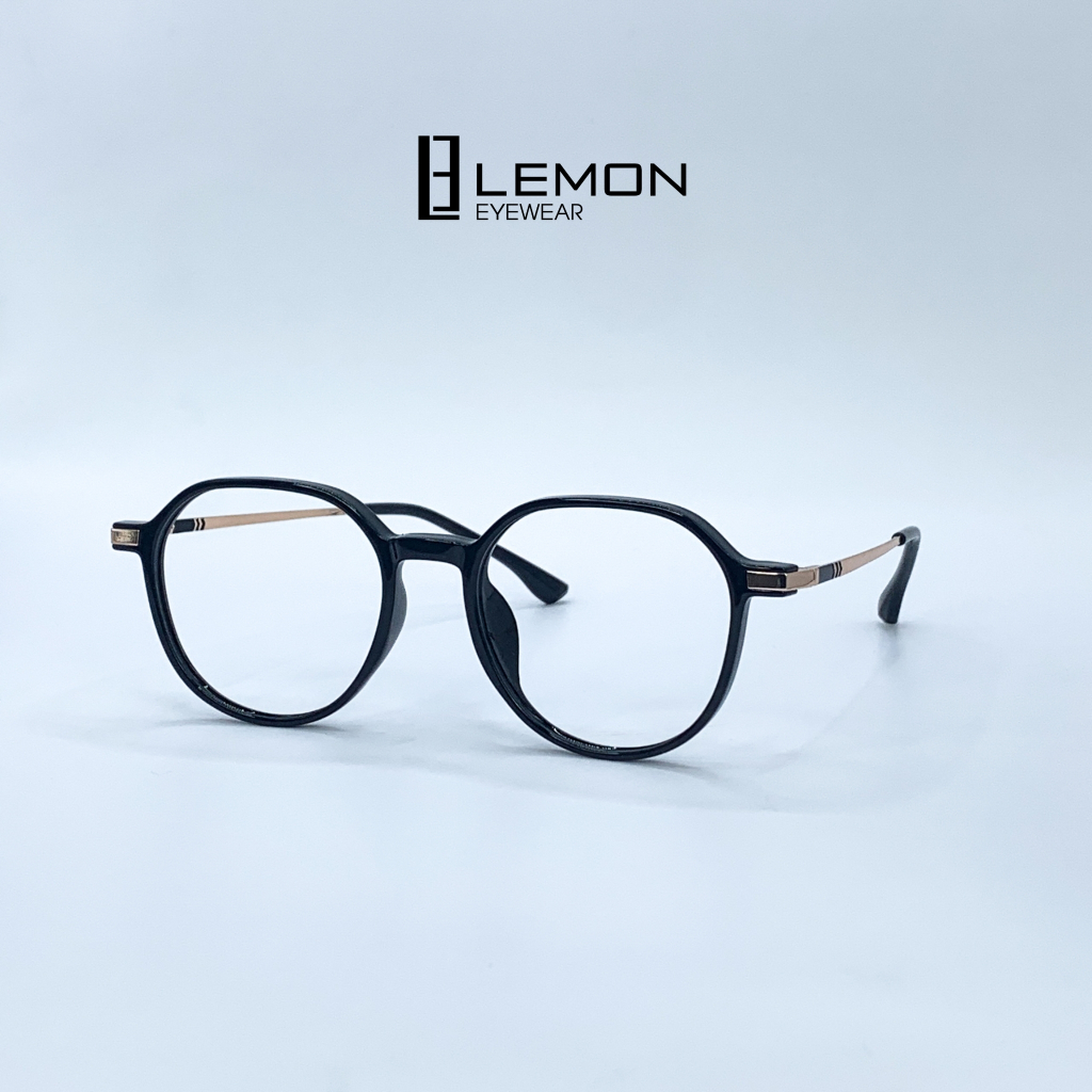 Gọng kính cận mắt tròn LemonEyewear càng kim loại thời trang unisex LE83063