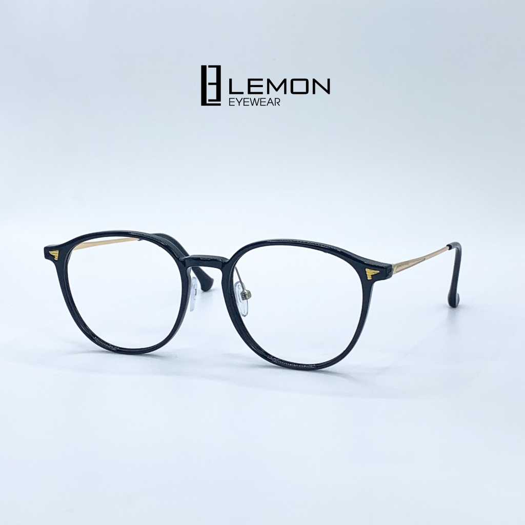Gọng kính cận mắt tròn unisex LemonEyewear càng kim loại thời trang LE72598