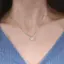 Dây Chuyền Vòng Cổ Titan Mạ Vàng/Bạc Mặt Vuông Đính Đá Lấp Lánh Đơn Giản Sang Trọng