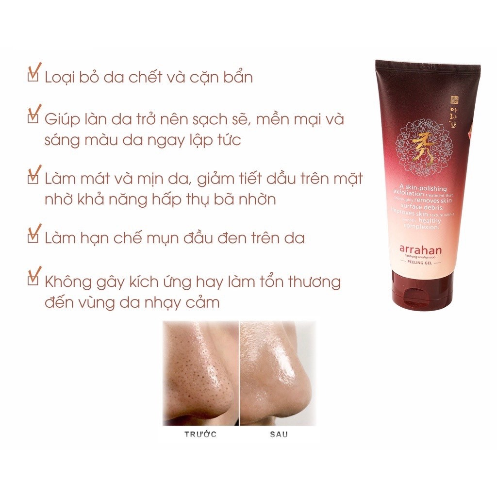 Tẩy Da Chết Arrahan - Tẩy Tế Bào Chết Arrahan Peeling Gel 180ml [HÀNG CHUẨN]