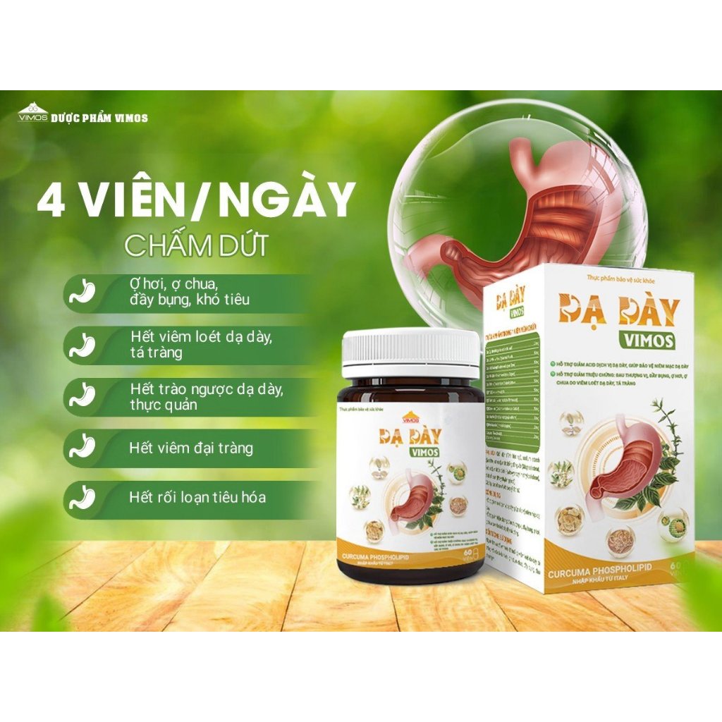 Dạ Dày Vimos thượng vị acid dạ dày đầy bụng ợ hơi ợ chua viêm loét dạ dày, đầy bụng