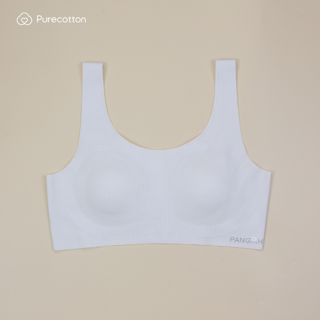 Ảnh Áo lá học sinh màu xám không viền Purecotton chất liệu cotton cao cấp Beauty Light Bra 3