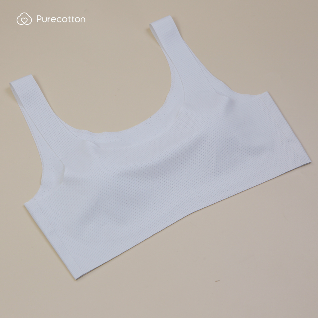 Ảnh Áo lá học sinh màu xám không viền Purecotton chất liệu cotton cao cấp Beauty Light Bra 4