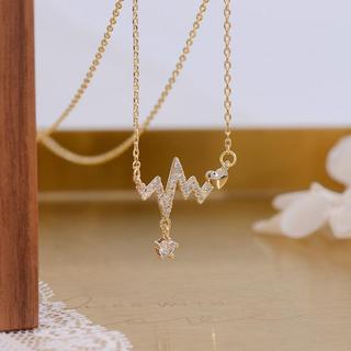 [🔥XƯỞNG SALE 9K 🔥] Vòng Cổ Dây Chuyền Mạ Vàng/Bạc Nhịp Tim Đính Đá Lấp Lánh Xinh Xắn, Nhẹ Nhàng