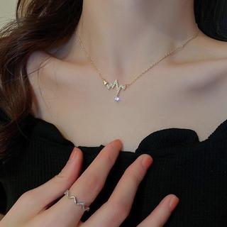 [🔥XƯỞNG SALE 9K 🔥] Vòng Cổ Dây Chuyền Mạ Vàng/Bạc Nhịp Tim Đính Đá Lấp Lánh Xinh Xắn, Nhẹ Nhàng