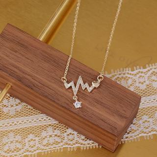 [🔥XƯỞNG SALE 9K 🔥] Vòng Cổ Dây Chuyền Mạ Vàng/Bạc Nhịp Tim Đính Đá Lấp Lánh Xinh Xắn, Nhẹ Nhàng