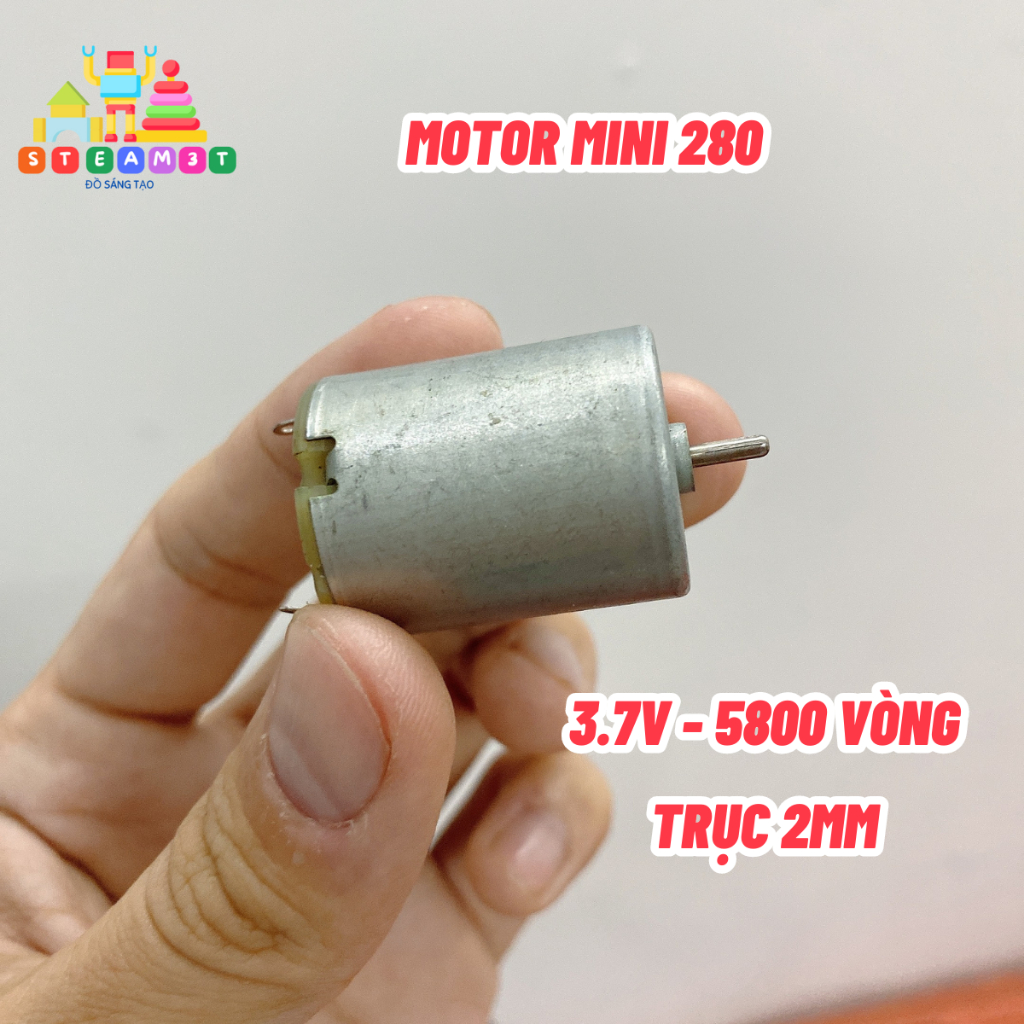 Motor động cơ 280 tròn 3.7V tốc độ chậm 5800 vòng/phút - LK0482 ...