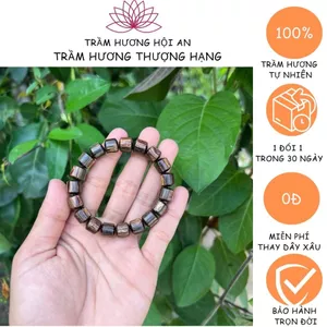 Vòng Tay Trầm Hương HỘI AN Trúc Lu đủ sai 8 10 12 14 ly Sánh Chìm Tự Nhiên
