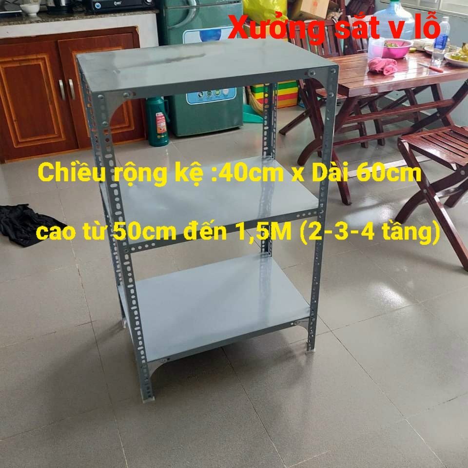 ( 40cm x 60cm) kệ sắt v lỗ đa năng 2-3-4 tầng ,cao từ 50cm đến 1,5m,kệ ...