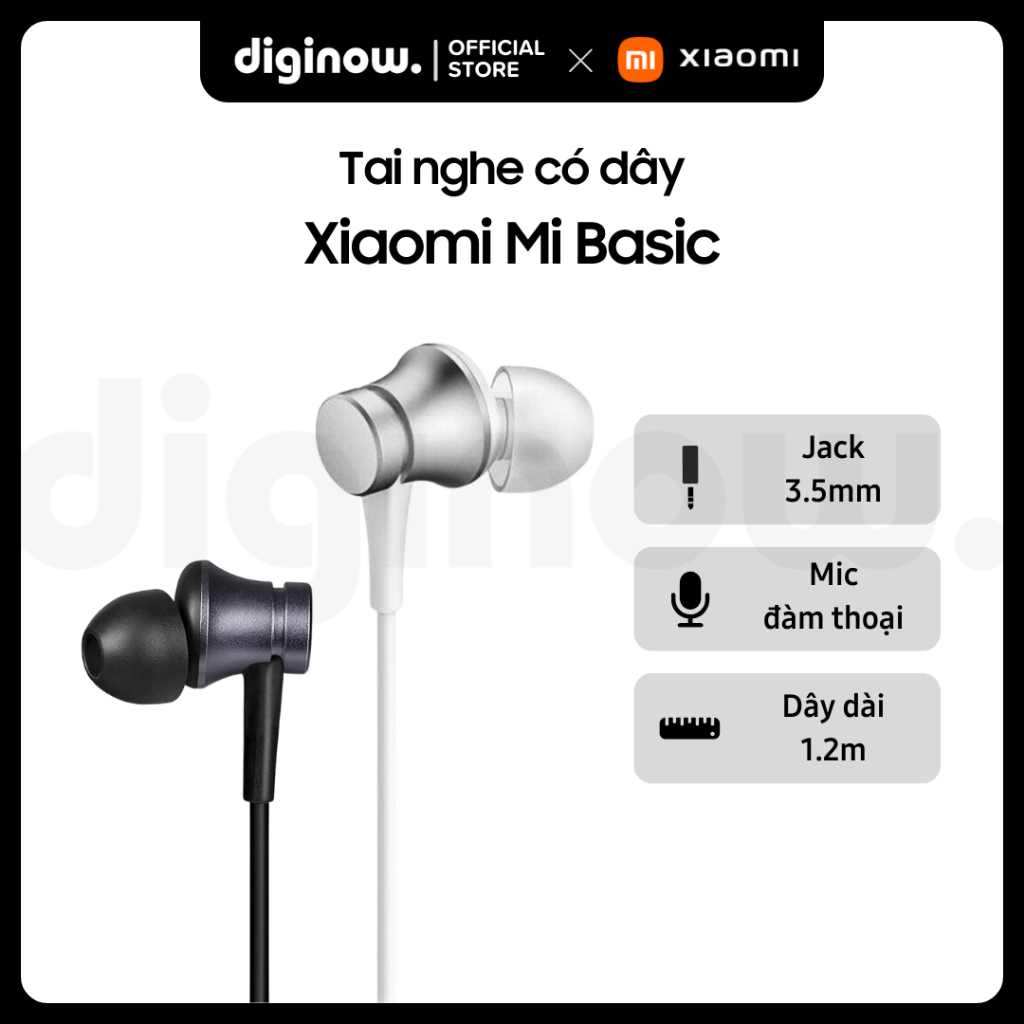 Tai Nghe Xiaomi Mi Basic HSEJ03JY Chính Hãng   Jack 35mm   Micro Đàm