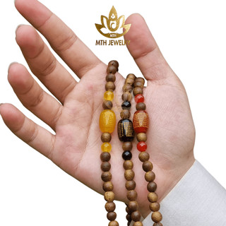 Vòng Tay Trầm Hương Tròn Đơn/108 Hạt Trầm Tốc Việt Mix Charm Bát Nhã Tâm Kinh - Mộc Trầm Hương MTH