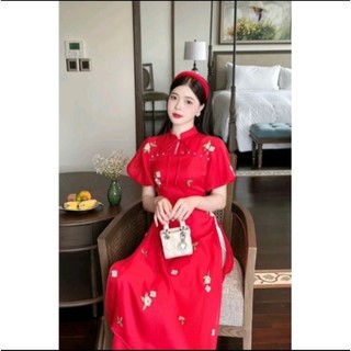 ÁO DÀI  cách tân 4 tà thêu hoa(35 kg den 45 kg