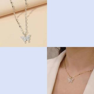 [🔥XƯỞNG SALE 11K🔥] Dây Chuyền Vòng Cổ Titan Mạ Vàng/Bạc Không Gỉ Hồ Điệp Đính Đá Cao Cấp Lấp Lánh