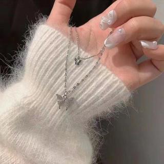 [🔥XƯỞNG SALE 9K 🔥] Dây Chuyền 2 Lớp Mặt Bướm Đính Đá Phong Cách Hàn Quốc Đơn Giản Cổ Điển N126