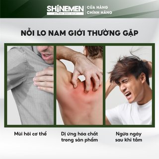 [MUA 1 TẶNG 1] Sữa Tắm Gội và Rửa mặt 3 in 1 cho nam trưởng thành trung niên SHINEMEN hương Mint-Man bổ sung Collagen