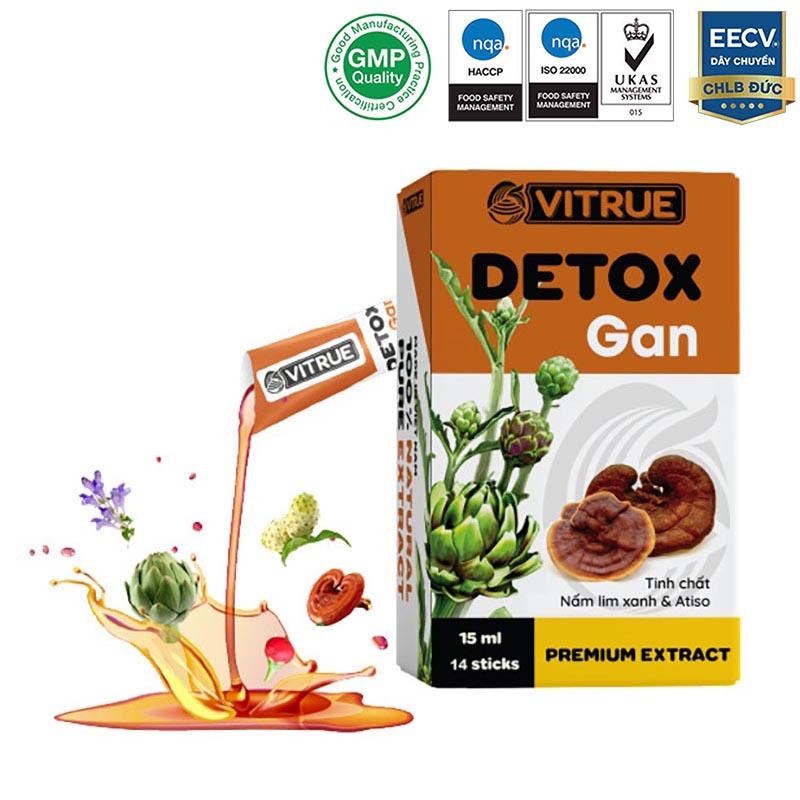 Thải Độc Gan Vitrue Detox bổ gan, mát gan giảm mụn, hỗ trợ hạ men gan ...