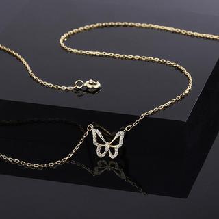[🔥XƯỞNG SALE 8K 🔥] Dây Chuyền Vòng Cổ Nữ Hợp Kim Mạ Vàng, Bạc Mặt Hồ Điệp Nạm Đá