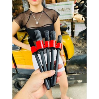 Bộ 5 Chổi Cọ Vệ Sinh Xe Ô Tô Đa Năng - Cọ Rửa Khoang Máy, Mâm Xe, Nội Thất