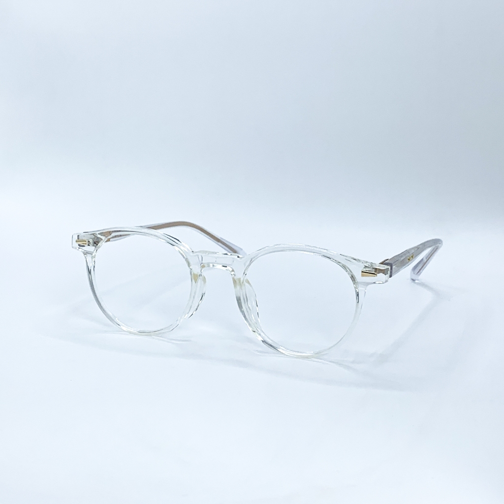 Gọng Kính Cận, Giả Cận Unisex LemonEyewear Mắt Tròn Nhựa Cứng Càng Kim Loại LE7158