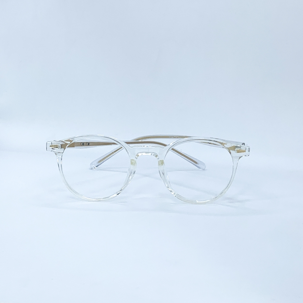 Gọng Kính Cận, Giả Cận Unisex LemonEyewear Mắt Tròn Nhựa Cứng Càng Kim Loại LE7158