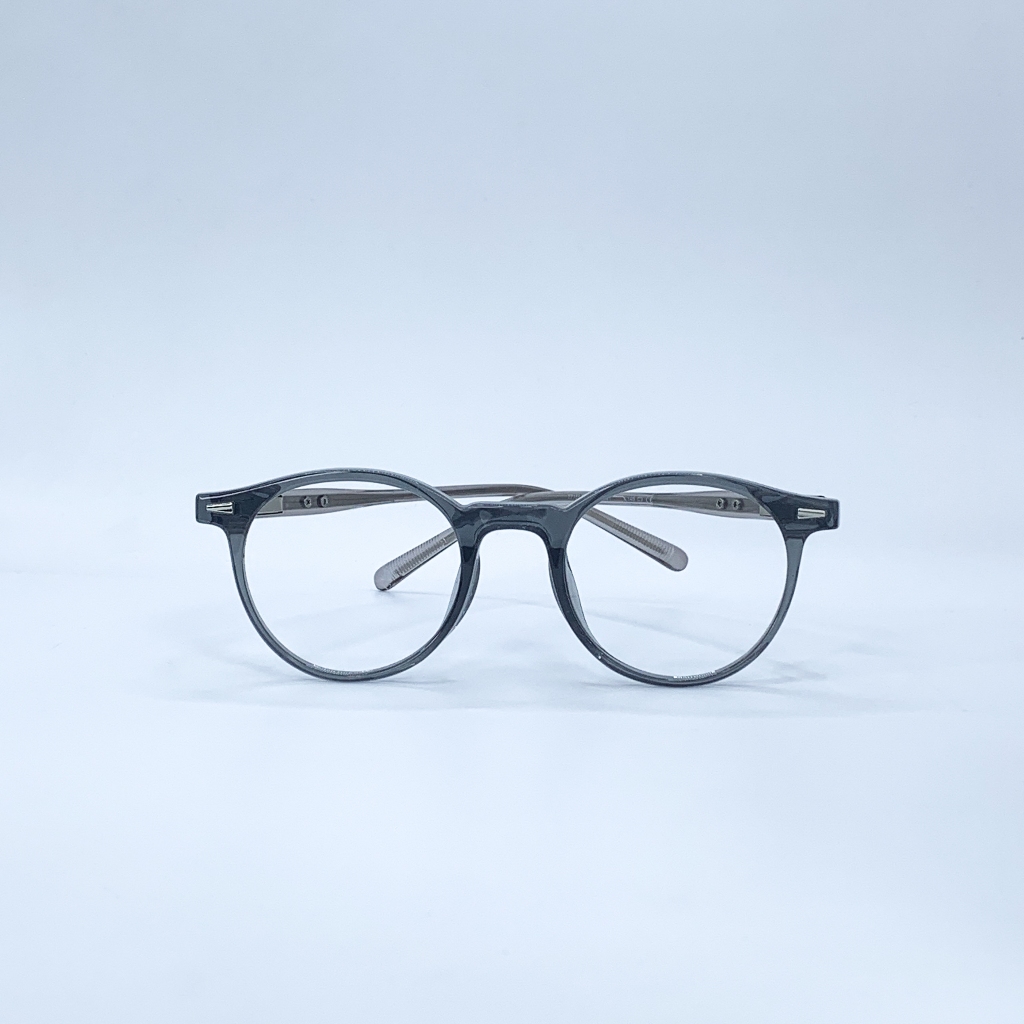 Gọng Kính Cận, Giả Cận Unisex LemonEyewear Mắt Tròn Nhựa Cứng Càng Kim Loại LE7158