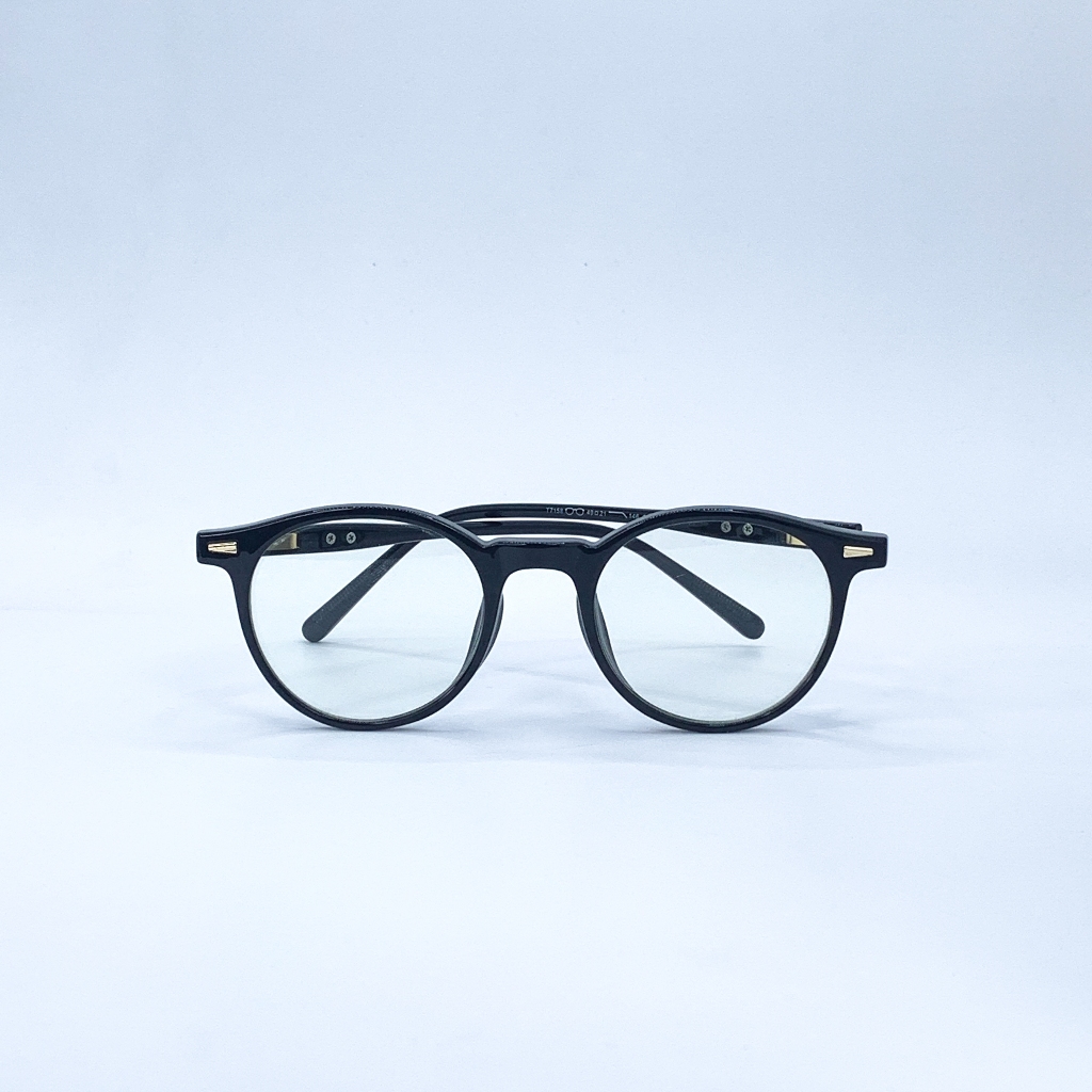 Gọng Kính Cận, Giả Cận Unisex LemonEyewear Mắt Tròn Nhựa Cứng Càng Kim Loại LE7158