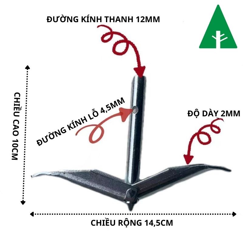 Mỏ neo đất, Móc neo đất bằng thép, D10CM, Neo cố định dây căng giàn ...