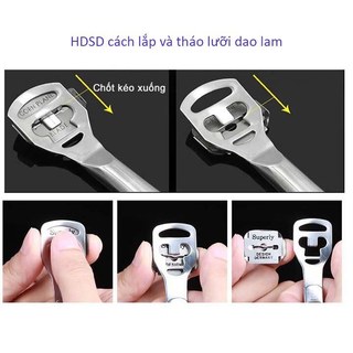 Bàn chải chà gót chân 2 đầu 4 trong 1,Dụng cụ chà gót chân tẩy da chết đá bọt khô