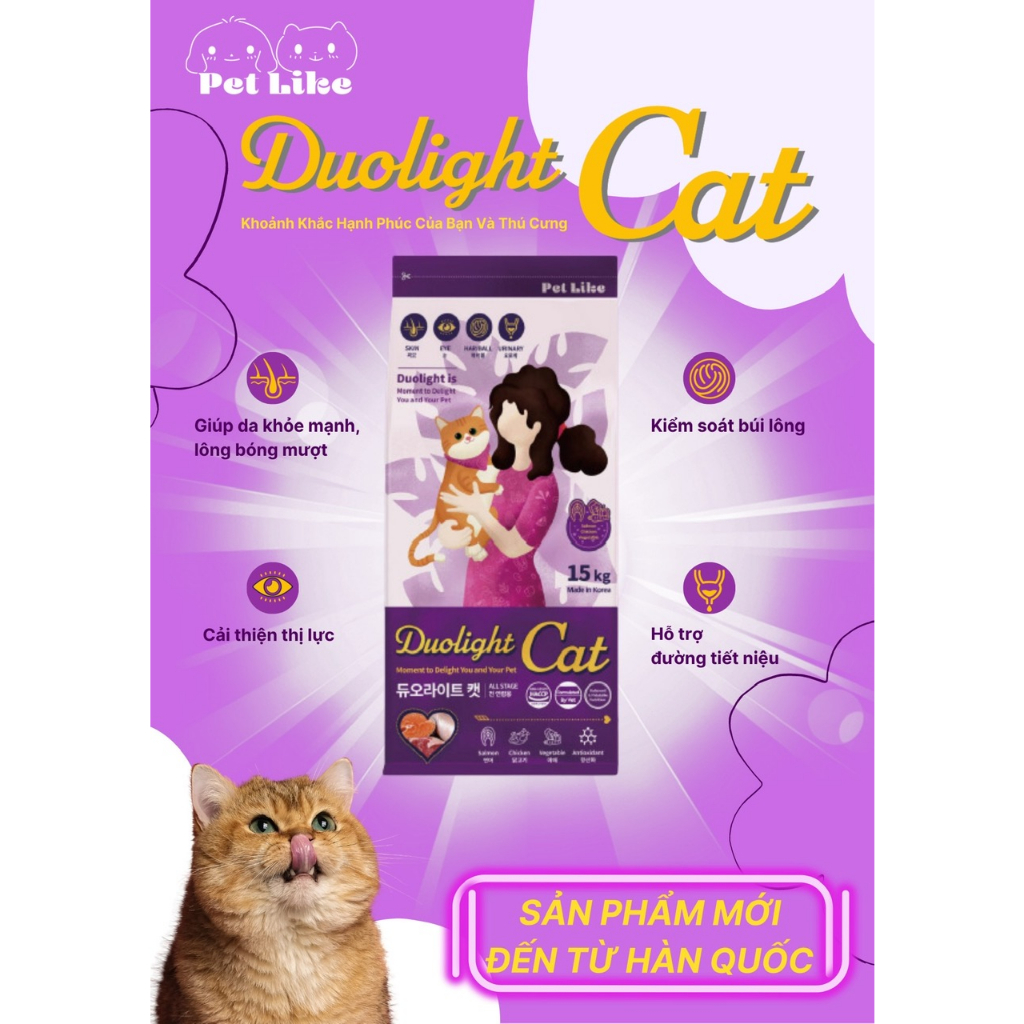 (THANH LÝ )Thức ăn mèo Duolight Cat - Vị Cá hồi, thịt gà và rau củ ...