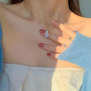 [🔥XƯỞNG SALE 11K 🔥] VÒNG CỔ DÂY CHUYỀN BẠC MẶT TRÁI TIM XANH ĐỔI MÀU LẤP LÁNH CHO NỮ N101