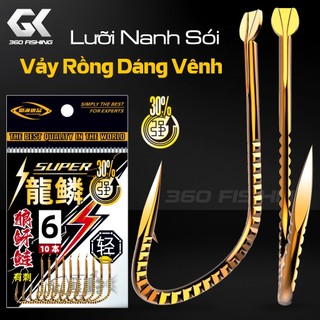 Lưỡi Câu Đài Nanh Sói Vẩy Rồng Super Lưỡi Câu Cá Dáng Vênh Chất Liệu Thép Carbon Cao Cấp