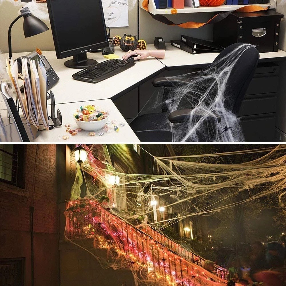 Tơ nhện kèm Nhện giả trang trí Halloween