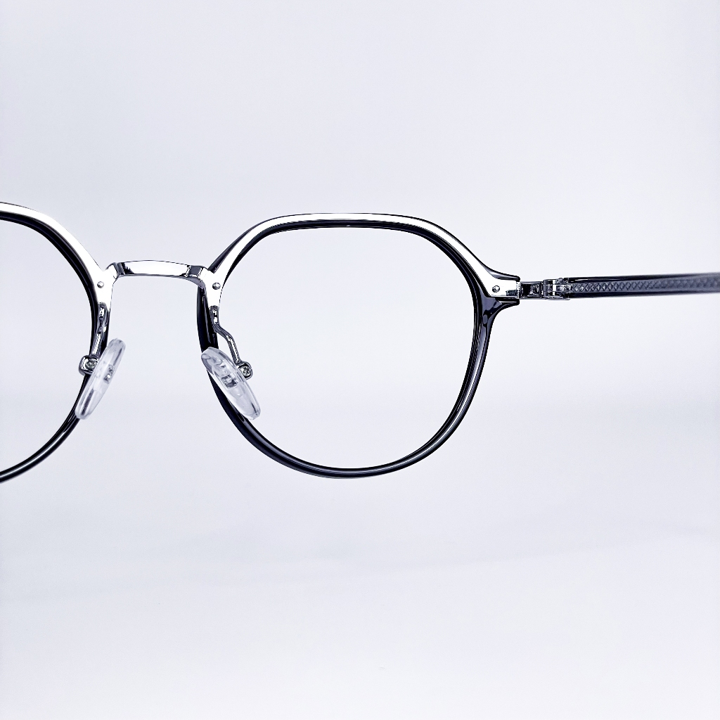 Gọng kính cận mắt tròn LemonEyewear unisex chất liệu nhựa có cốt kim loại cực đẹp LE2366