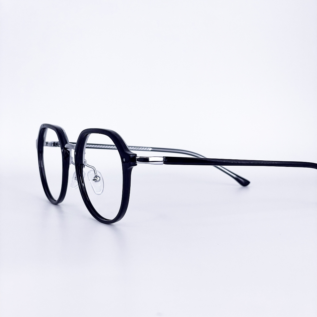 Gọng kính cận mắt tròn LemonEyewear unisex chất liệu nhựa có cốt kim loại cực đẹp LE2366