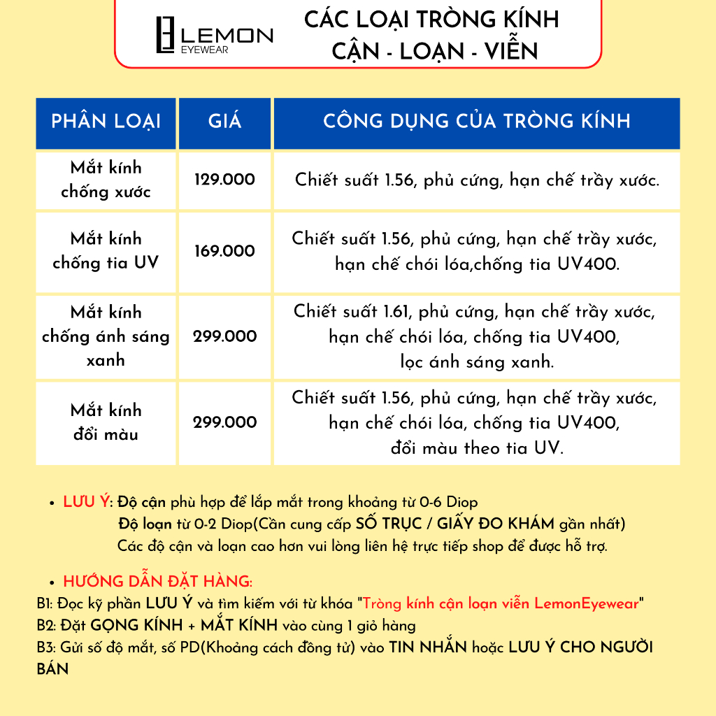 Gọng kính cận titan không rỉ LemonEyewear nam nữ dáng mắt đa giác thời trang LE5553