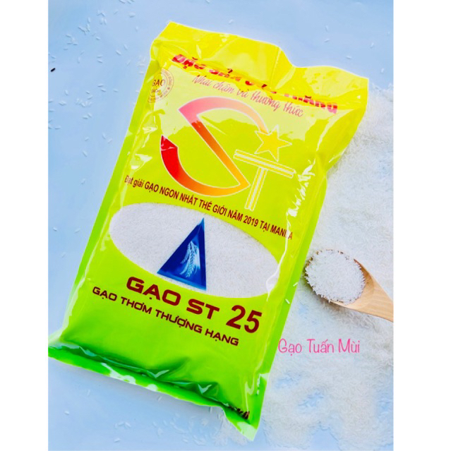 Gạo ST25 (Gạo Thơm Thựơng Hạng L1, Túi 5ky)