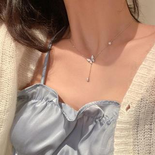 [🔥XƯỞNG SALE 11K 🔥] Dây Chuyền Vòng Cổ Bạc Sợi Mảnh Hình Bướm Đính Đá Thanh Lịch Đi Tiệc N215