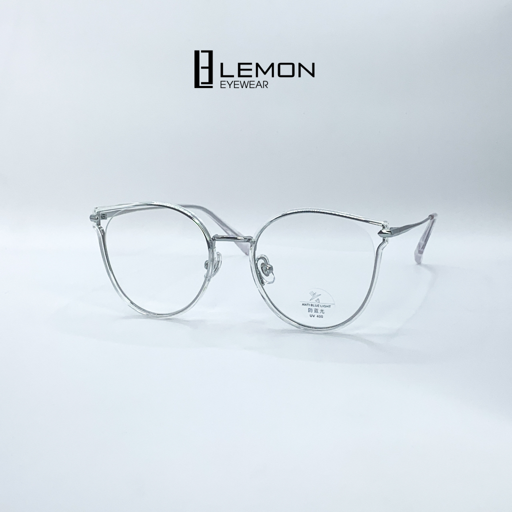 Gọng Kính Cận Mắt Mèo Nữ Kiểu Dáng Thời Trang LemonEyewear Chất Liệu Kim Loại LE2291