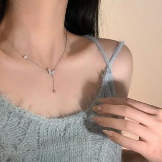 [🔥XƯỞNG SALE 11K 🔥] Dây Chuyền Vòng Cổ Bạc Sợi Mảnh Hình Bướm Đính Đá Thanh Lịch Đi Tiệc N215