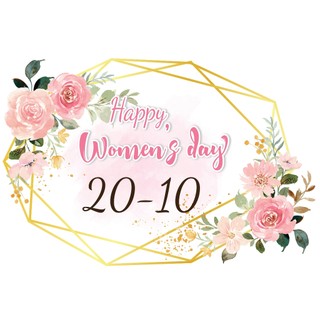 Baner Happy Women's Day 20-10 , 8-3 Bảng tên chúc mừng ngày phụ nữ Việt Nam chất liệu fomex 60cm  Yến Nhi Shop